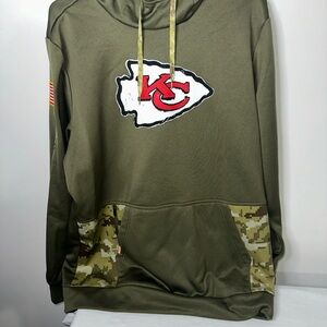 Nike Olive Green Kansas City Chiefs Camo Men's Salute to Service Sweatshirt